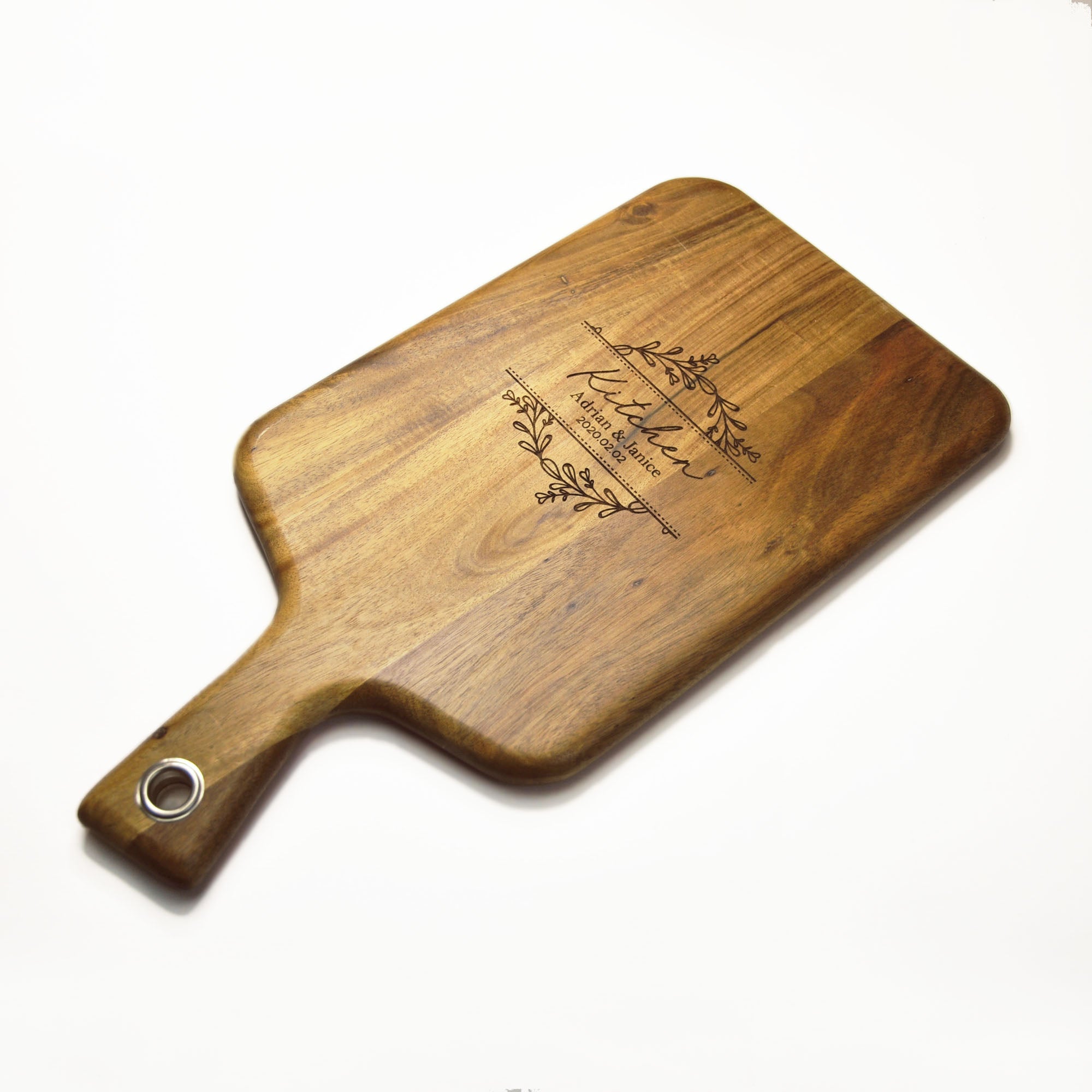 Wooden Paddle Cutting & Serving Board with Handle